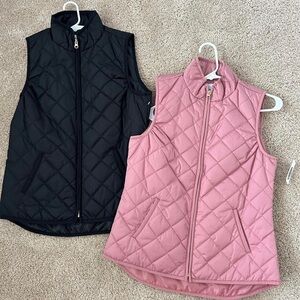 Black and Pink Quilted Vests